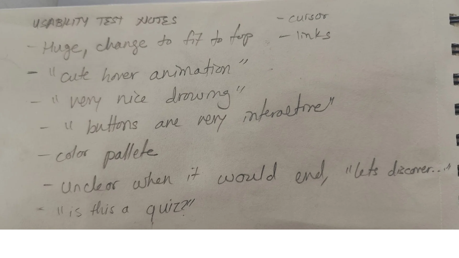 Quotes from playtesting